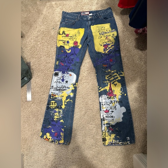 Painted Old Navy jeans - Picture 1 of 10